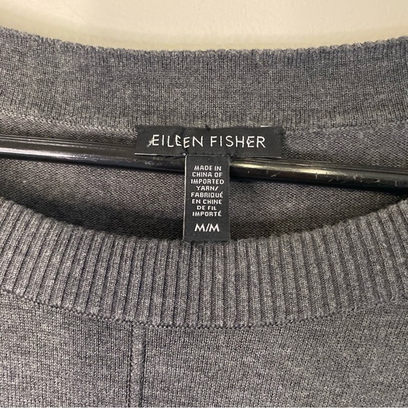 Eileen Fisher Gray Sweater Long Sleeve Sweater Dress Minimalistic Career Medium - Picture 2 of 13